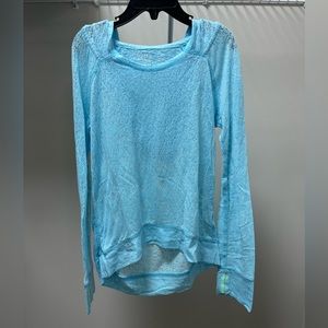 Zella Girl Sheer Blue Topaz Hoodie, Size 7/8